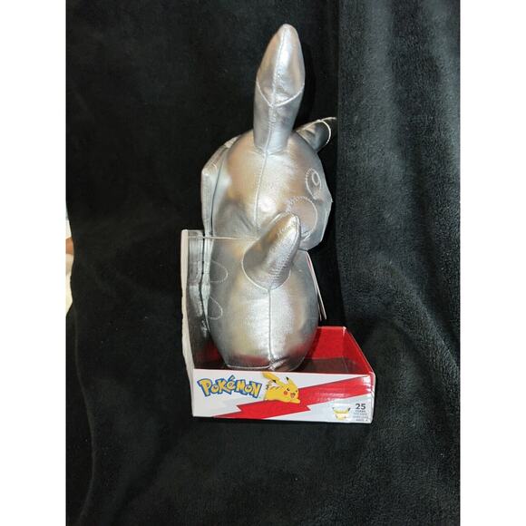 Pikachu Plush Silver 10-12" GameStop Pokemon 25th Anniversary NIB - Picture 7 of 9